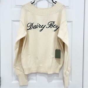NWT - DAIRY BOY - SOUTHPORT OFF-SHOULDER SWEATER